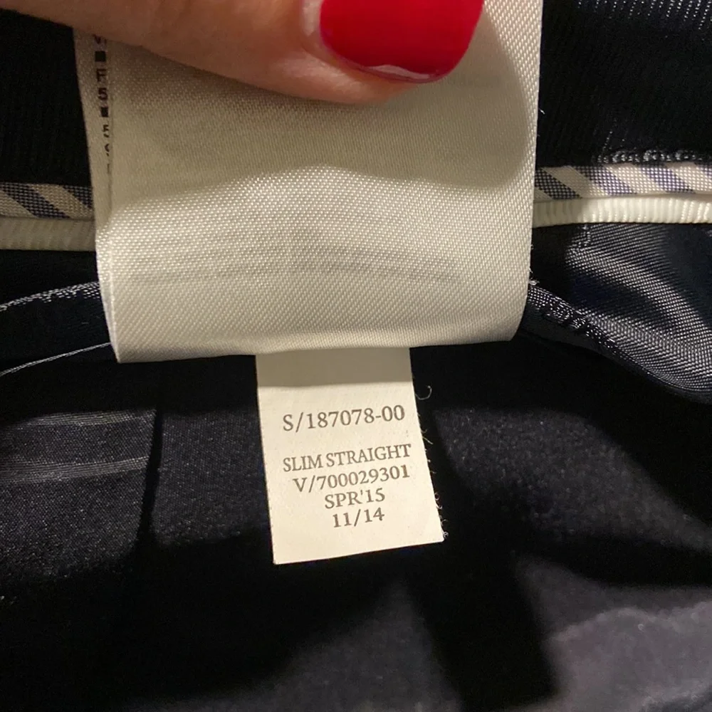 Banana Republic Slim Straight Navy Pants 10S Petite - Picture 7 of 7